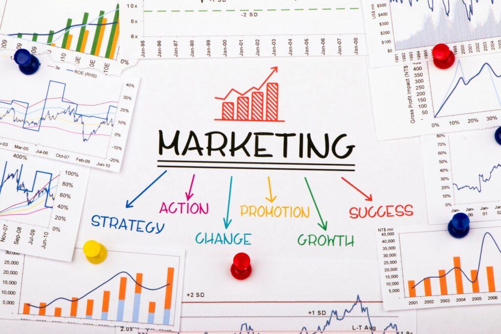 Marketingplan mit Diagrammen | Messewand faltbar