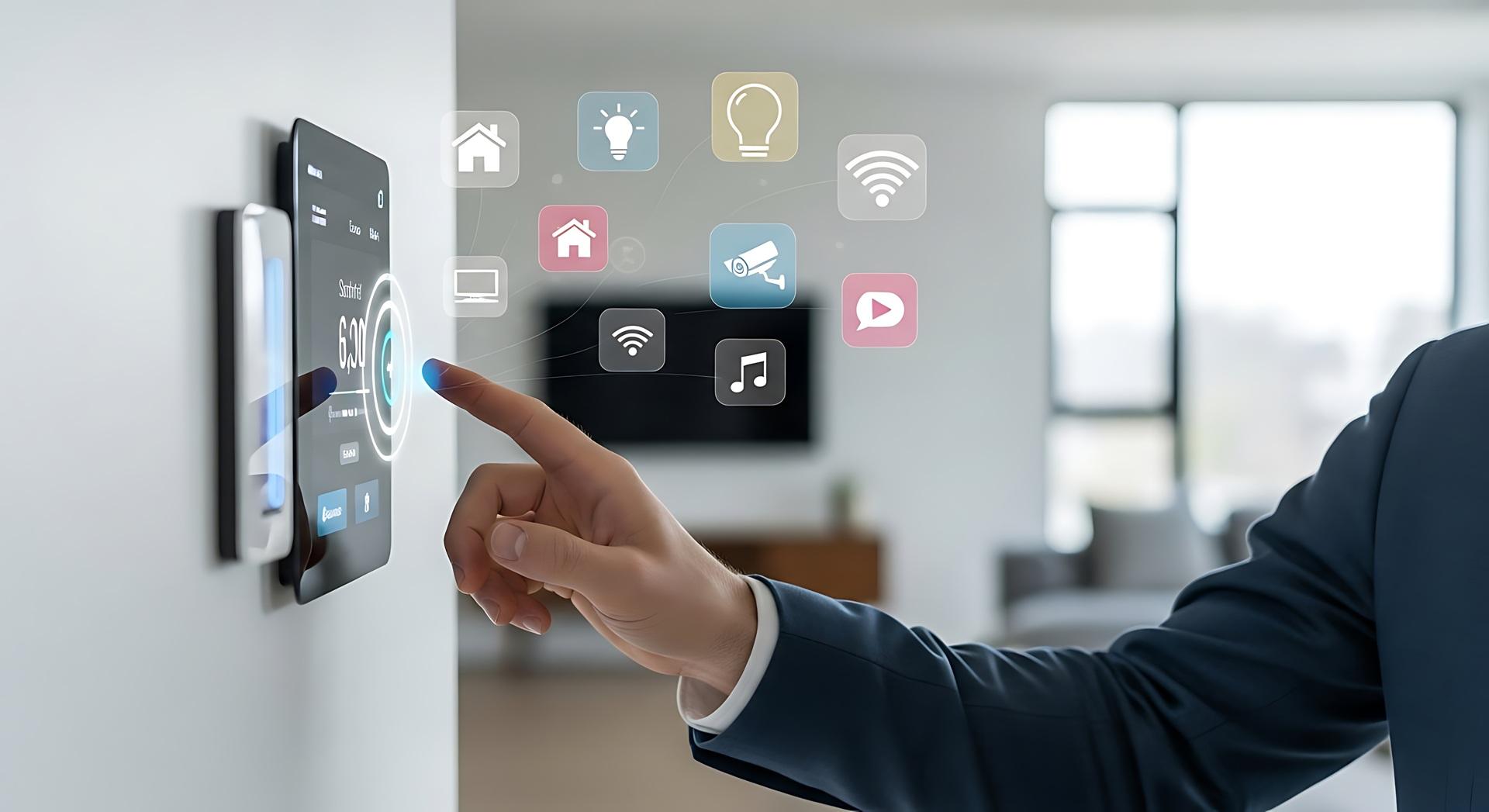 Hand bedient digitales Smart-Home-Panel | Enthärtungsanlage