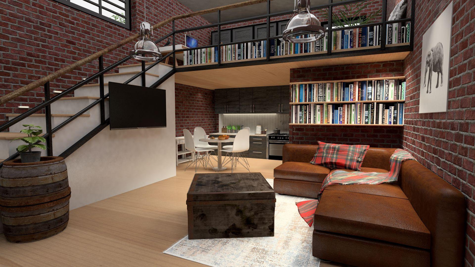 moderne wohnraumtreppe im loftstil mit buecherregal und gestalterischer integration als inspiration zum treppen kaufen