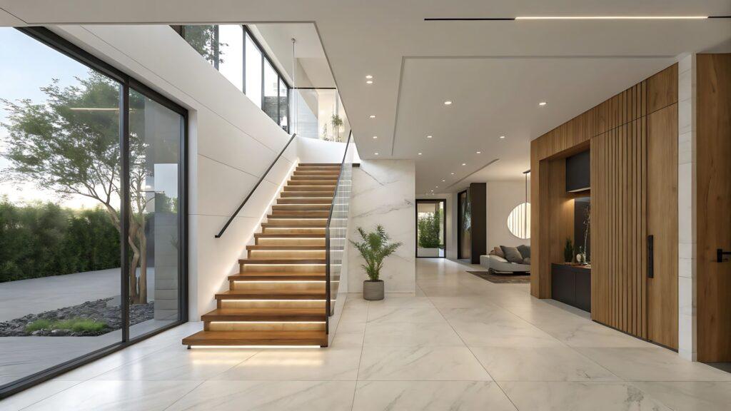 zentral platzierte treppe als raumstruktur in offenem wohnhaus mit lichtdurchflutung als idee zum treppen kaufen
